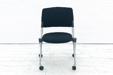 オカムラ リータチェア LITA ミーティングチェア スタッキングチェア 会議椅子 パイプ椅子 H161ZC 0038 ブラックの画像