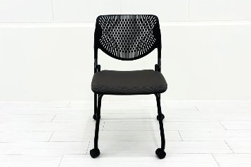 ルナチェア オカムラ 中古 ミーティングチェア ネスティングチェア 会議椅子 中古オフィス家具 ミディアムグレーの画像