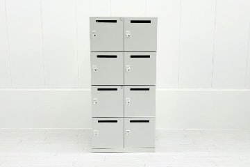 イトーキ suffi(サフィ)シリーズ 8人用ロッカー 中古 スチール 収納家具 中古オフィス家具 メールボックス ホワイト ダイヤル錠 900/450/1870の画像