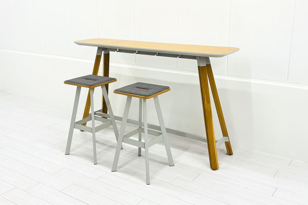 【3点セット】 ノール ロックウェル ハイテーブル＆スツールセット 中古 Knoll Rockwell Unscripted 中古オフィス家具の画像
