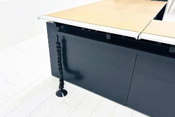コクヨ サイビ ストレージ付きテーブル L型デスク 中古 3段ラテラル書庫付 エグゼクティブデスク 中古オフィス家具の画像
