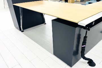 コクヨ サイビ ストレージ付きテーブル L型デスク 中古 3段ラテラル書庫付 エグゼクティブデスク 中古オフィス家具の画像