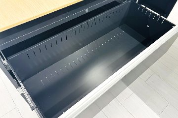 コクヨ サイビ ストレージ付きテーブル L型デスク 中古 3段ラテラル書庫付 エグゼクティブデスク 中古オフィス家具の画像