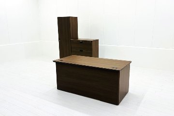 DX-4Nシリーズ オカムラ 役員家具 【3点セット】 中古 3段ラテラル書庫 ワードローブ 両開き書庫 中古オフィス家具 の画像