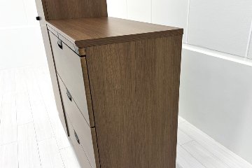 DX-4Nシリーズ オカムラ 役員家具 【3点セット】 中古 3段ラテラル書庫 ワードローブ 両開き書庫 中古オフィス家具 の画像