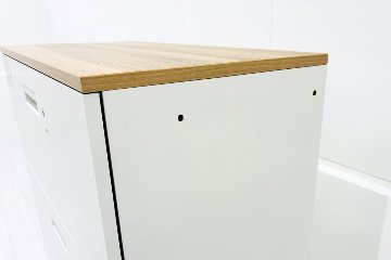 中古キャビネット 3段ラテラル(引き出し)書庫 プラス ホワイト キャビネット 中古オフィス家具 900/450/1125の画像