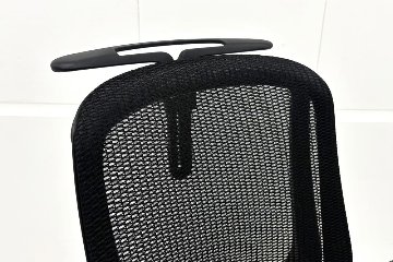 2024年製 オカムラ 中古チェア 【ポリッシュ脚ピカピカ磨き有！】シルフィーチェア ハイバックメッシュ 可動肘  Sylphy 中古オフィス家具 ブラックの画像