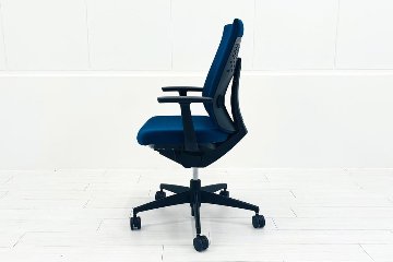 コクヨ Wizard(ウィザード)シリーズ 中古 2019年製 固定肘  中古オフィス家具 KOKUYO ターコイズブルーの画像