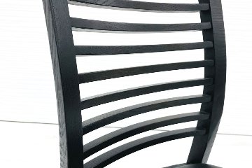 【4脚セット】ダイニングチェア 中古 中古オフィス家具 木製 ミーティングチェア ブラック 椅子 チェア画像