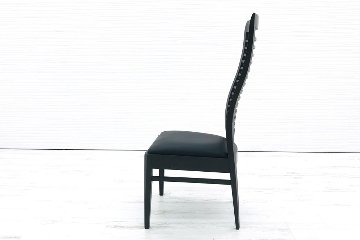 【4脚セット】ダイニングチェア 中古 中古オフィス家具 木製 ミーティングチェア ブラック 椅子 チェア画像