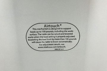 スチールケース エアタッチ 昇降テーブル Airtouch W1600×D800×H660～1092 中古デスク 手動上下昇降机 中古オフィス家具画像