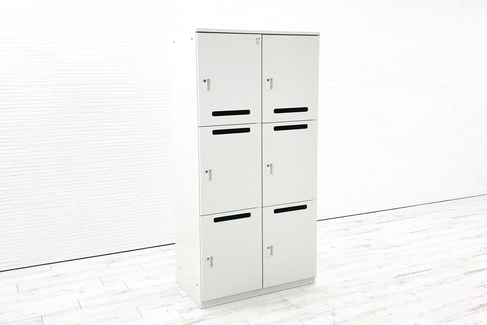 イトーキ 6マスロッカー 6人用パーソナルロッカー 900×515×1800㎜ 中古ロッカー 中古オフィス家具 収納家具 HDM-9823S-W9の画像
