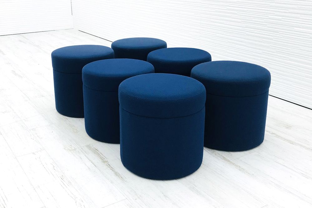 6点セット 応接ソファー 1Pソファー オカムラ 中古ソファ ソファー 応接用 中古オフィス家具 ブルー色の画像