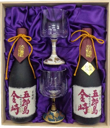 限定100セット醸造記念　3年熟成五郎島金時白麹　九谷焼グラスセットの画像