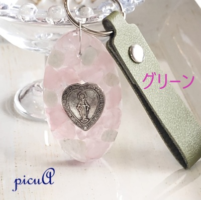  祈りのハート＊メダイのキーホルダーの画像