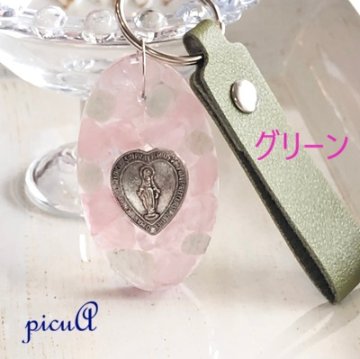  祈りのハート＊メダイのキーホルダーの画像