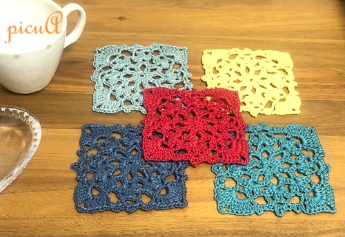 ほっと一息＊５色より／おばあちゃんの編み目 （セット割あり）の画像