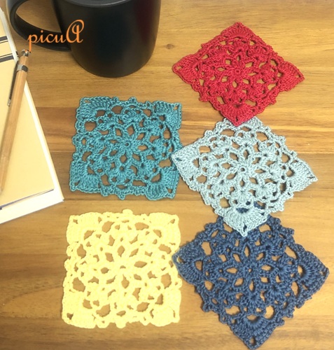 ほっと一息＊５色より／おばあちゃんの編み目 （セット割あり）の画像