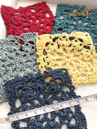 ほっと一息＊５色より／おばあちゃんの編み目 （セット割あり）の画像