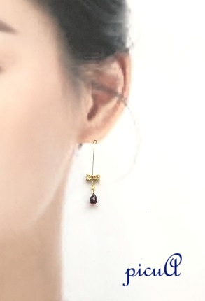 【1月誕生石SALE＊ガーネット】Ribbon Dropの画像