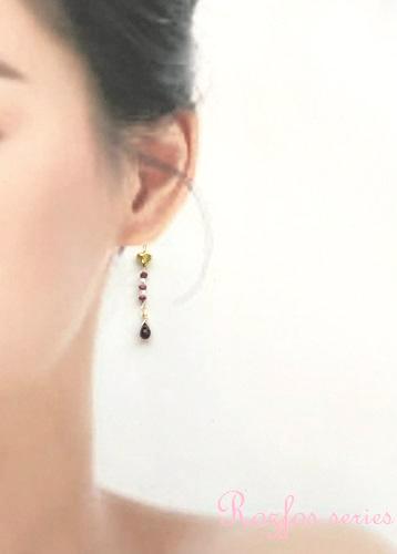 ルビーとパールとガーネット＊ピアス(イヤリング)の画像