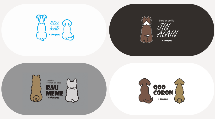 【オーダーメイドdon-pac+】Lサイズ（2頭イラスト名入れ）の画像