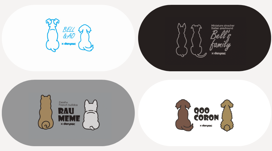 【オーダーメイドdon-pac】Sサイズ（2頭イラスト名入れ）の画像