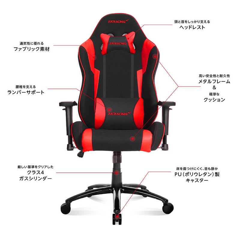 Wolf Gaming Chair (Red)画像
