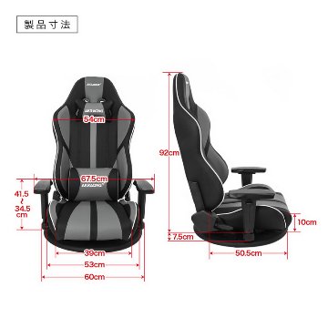 Gyokuza V2 Gaming Floor Chair (Grey)画像