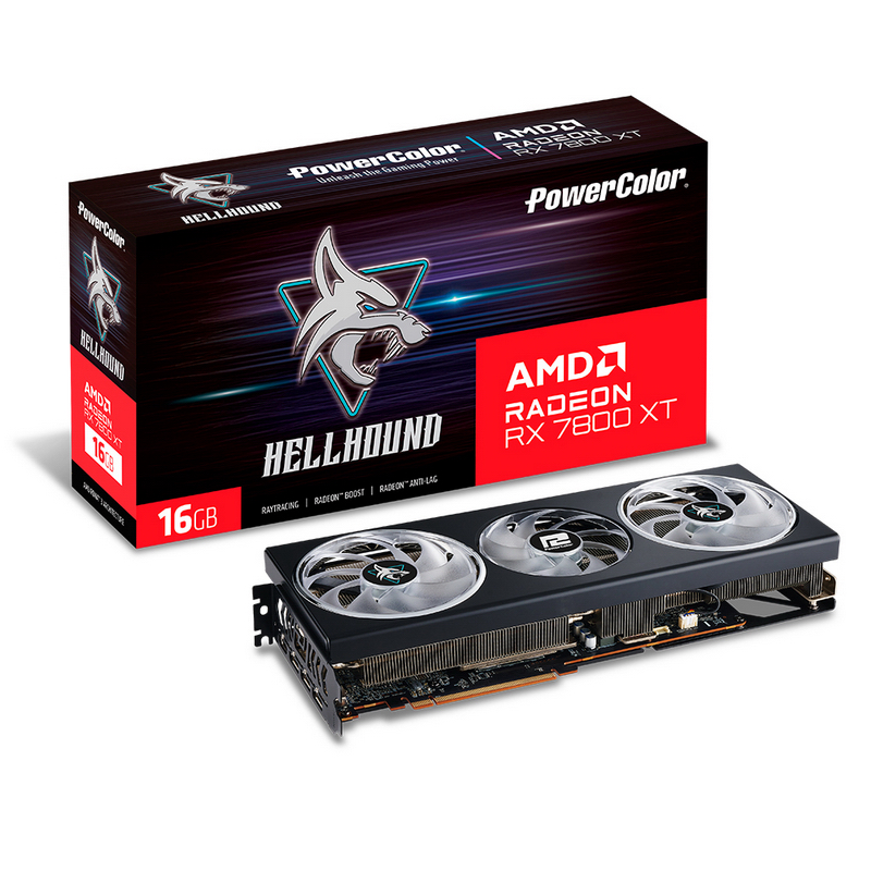 Hellhound AMD Radeon RX 7800 XT 16GB GDDR6画像