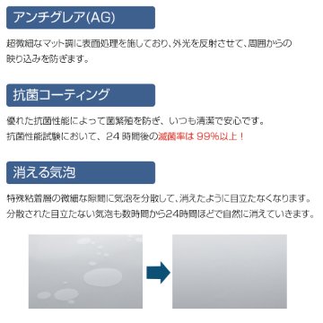 14インチ(WUXGA)対応 ブルーライトカット 高精細アンチグレア 抗菌コート 消える気泡 日本製 液晶保護フィルムの画像