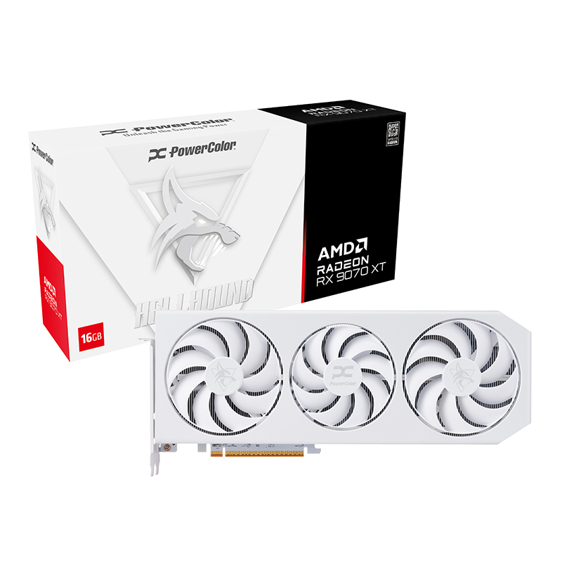 Hellhound Spectral White AMD Radeon RX 9070 XT 16GB GDDR6の画像