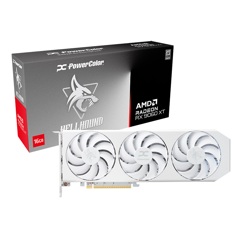 Hellhound Spectral White AMD Radeon RX 9060 XT 16GB GDDR6の画像