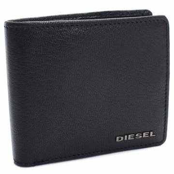 ディーゼル DIESEL レザー コンパクト 2つ折り財布 X06627　P0396　T8013 ブラック画像