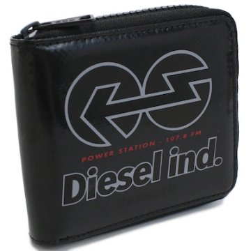 ディーゼル DIESEL 2つ折り財布 ブランド ラウンドファスナー ミニ財布 X08996 P4635 T8013 ブラック画像