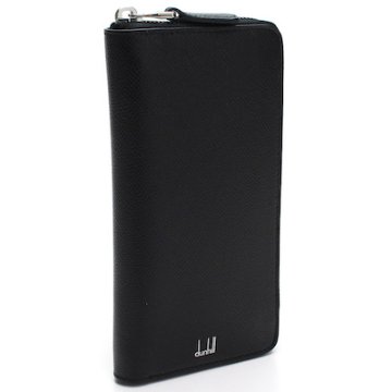 ダンヒル DUNHILL 財布 型押しレザー ラウンドファスナー 長財布 18F2180CA 001 BLACK ブラック メンズ画像
