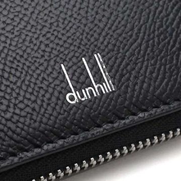 ダンヒル DUNHILL 財布 型押しレザー ラウンドファスナー 長財布 18F2180CA 001 BLACK ブラック メンズ画像