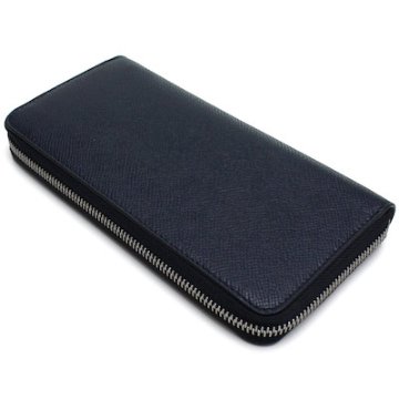 ダンヒル DUNHILL 財布 型押しレザー ラウンドファスナー 長財布 18F2180CA 410 NV ネイビー系 メンズ画像