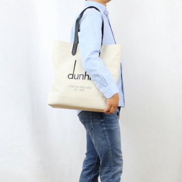 ダンヒル DUNHILL トートバッグ ブランド メンズ 通勤 大容量 22R3829KF　105 NATURAL ホワイト系画像