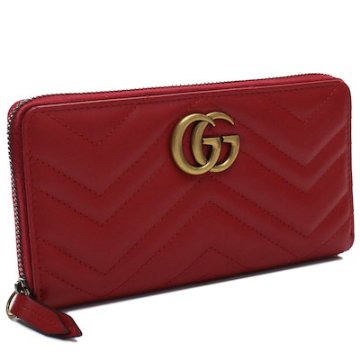 グッチ GUCCI GGマーモント ラウンドファスナー 長財布 443123 DTD1T 6433 レッド系 レディース画像
