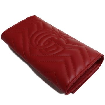 グッチ GUCCI GGマーモント 2つ折り長財布 443436 DTD1T 6433 レッド系 レディース画像