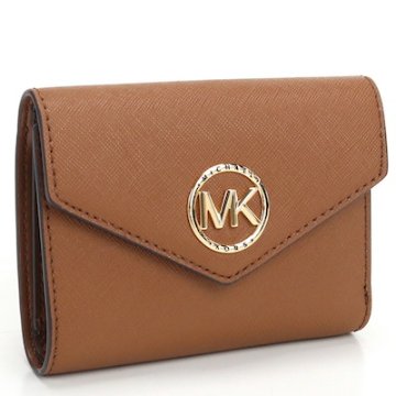 MICHAEL KORS マイケルコース GREENWICH 3つ折り財布 ブランド 財布 34S1GNME6L LEATHER 230 LUGGAGE ブラウン系画像