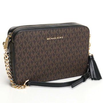 MICHAEL KORS マイケルコースJET SET 斜め掛け ショルダーバッグ ブランド 32F8GF5M2B 292 ブラウン系　ブラック画像