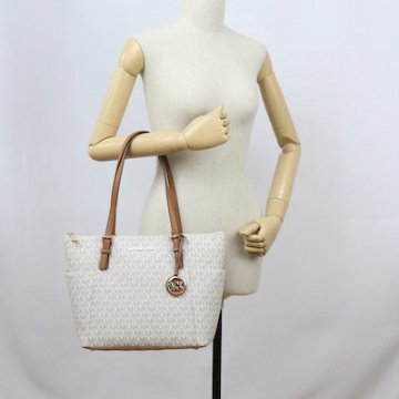 マイケル コース MICHAEL KORS JET SET ITEM トートバッグ 30S0GTTT1B 149 VANILLA/ACRN ホワイト系 ファスナー付き レディース ブランドバッグ画像