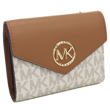 MICHAEL KORS マイケルコース GREENWICH 3つ折り財布 ブランド 財布 34S1GNME6B 149 BRN-ACORN ホワイト系ブラウン系画像