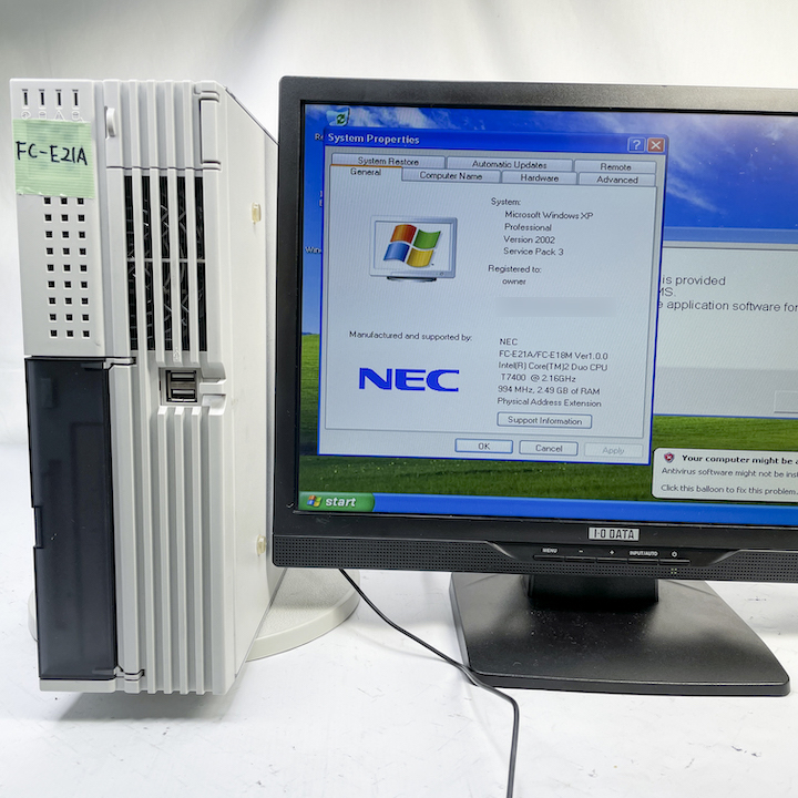 NEC FC98-NX FC-E21A model AY1C5Z構成 WindowsXP 32bit SP3 英語版 UL認証仕様 HDD 80GB 90日保証画像