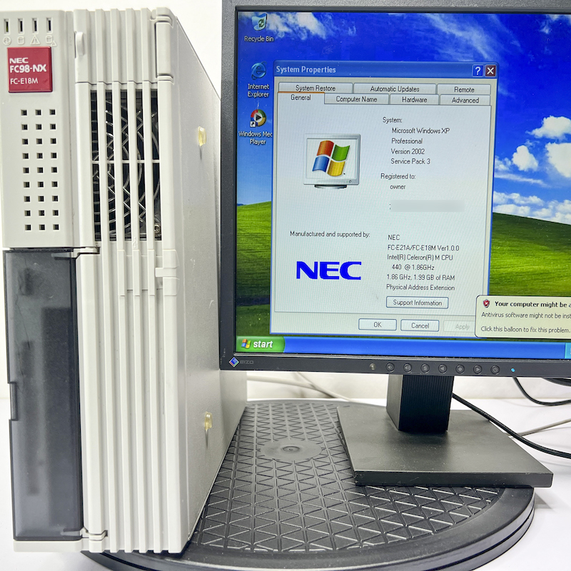 NEC FC98-NX FC-E18M model SX1V4Z WindowsXP Pro SP3 英語版 HDD 80GB 90日保証画像