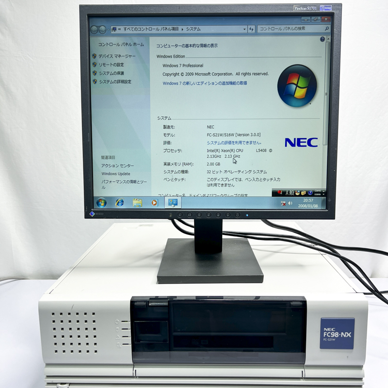 NEC FC98-NX FC-S21W model SB4W5Z Windows7 32bit SP1 HDD 320GB×2 ミラーリング機能 30日保証画像