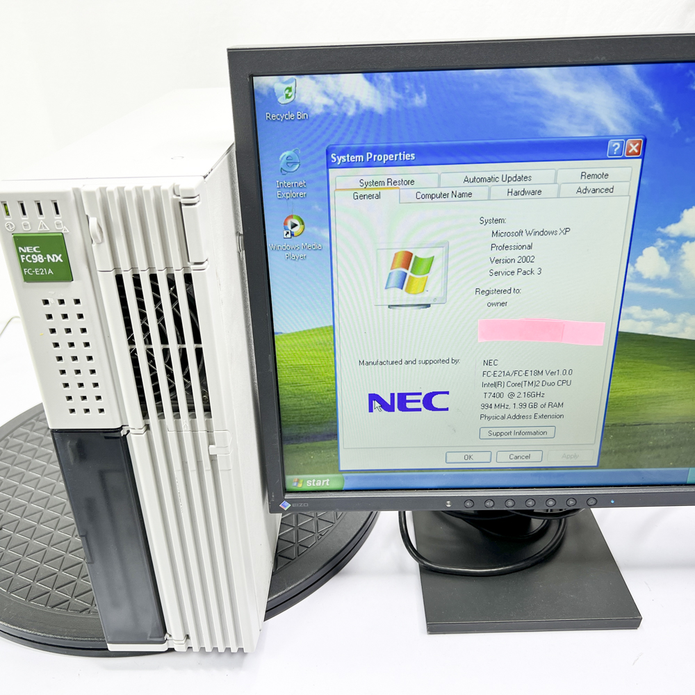 NEC FC98-NX FC-E21A model SY4Q5R WindowsXP Pro SP3 英語版 HDD 320GB×2 ミラーリング機能 90日保証画像