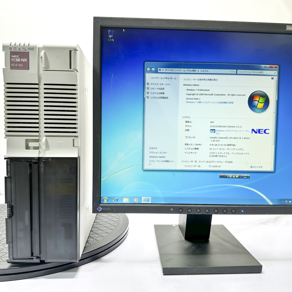 NEC FC98-NX FC-E16U model S72W6Z Windows7 SP1 32bit  HDD 320GB×2 ミラーリング機能 90日保証画像